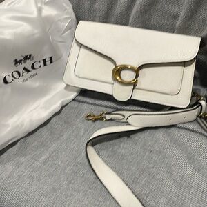 Coach White Shoulder Bag with Gold Accent